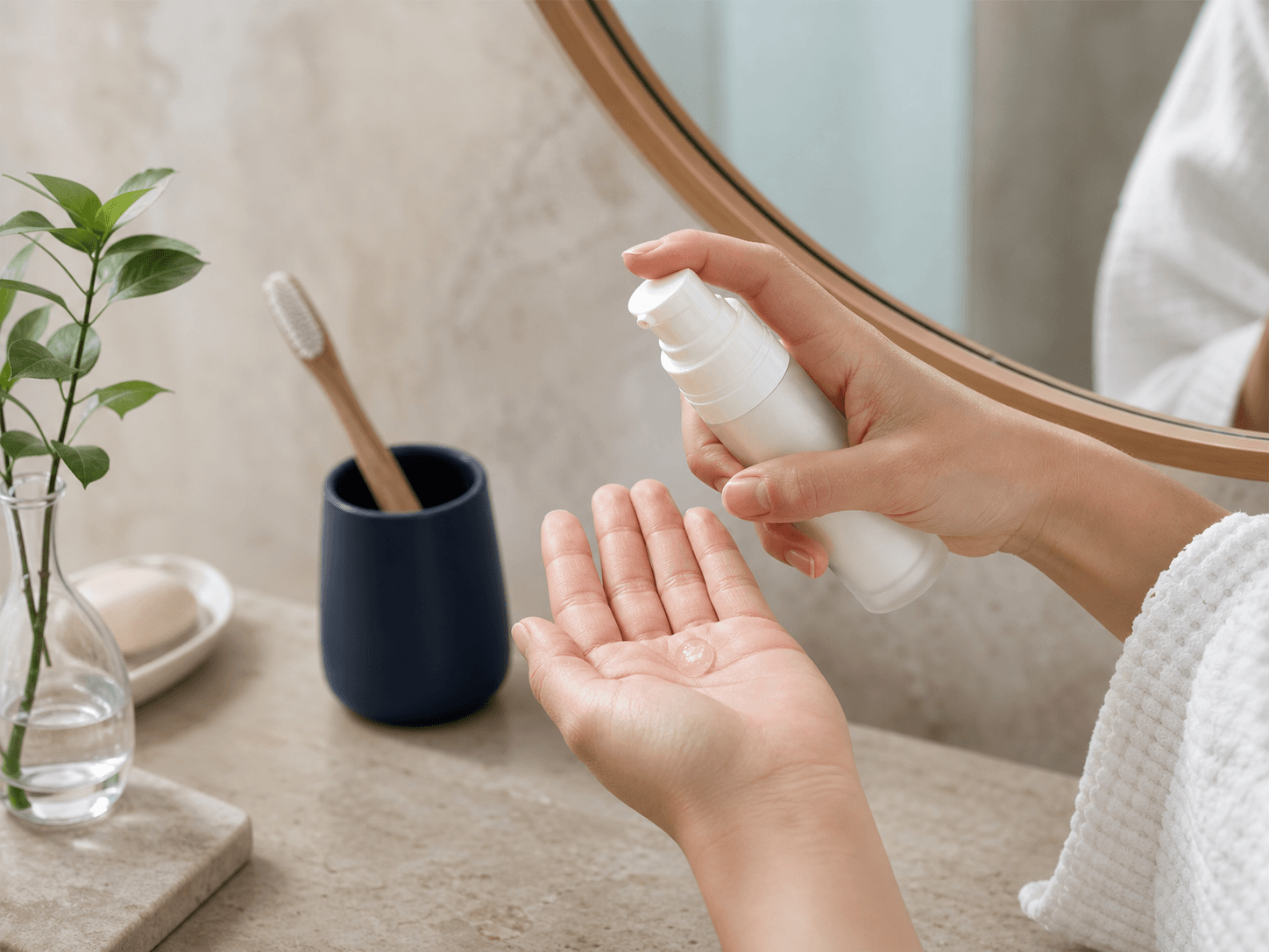 Airless Serum Bottle used for low-preservative & minimal systems in a clean formulation setting