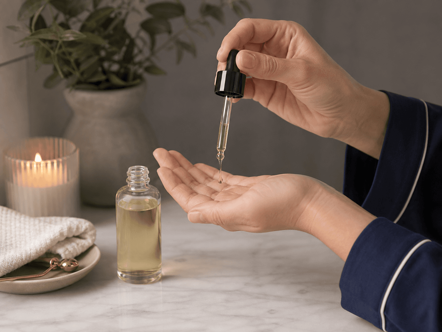 Beauty Oil Bottle used for nightly face and treatment oils in a facial oils setting