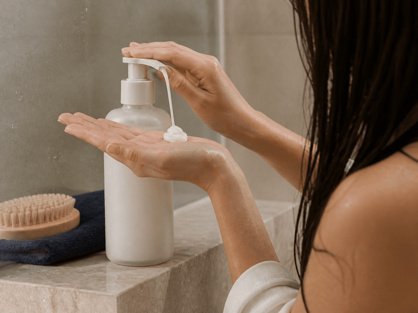 Conditioner Bottle used for rinse-out conditioners & masks in a shower use setting