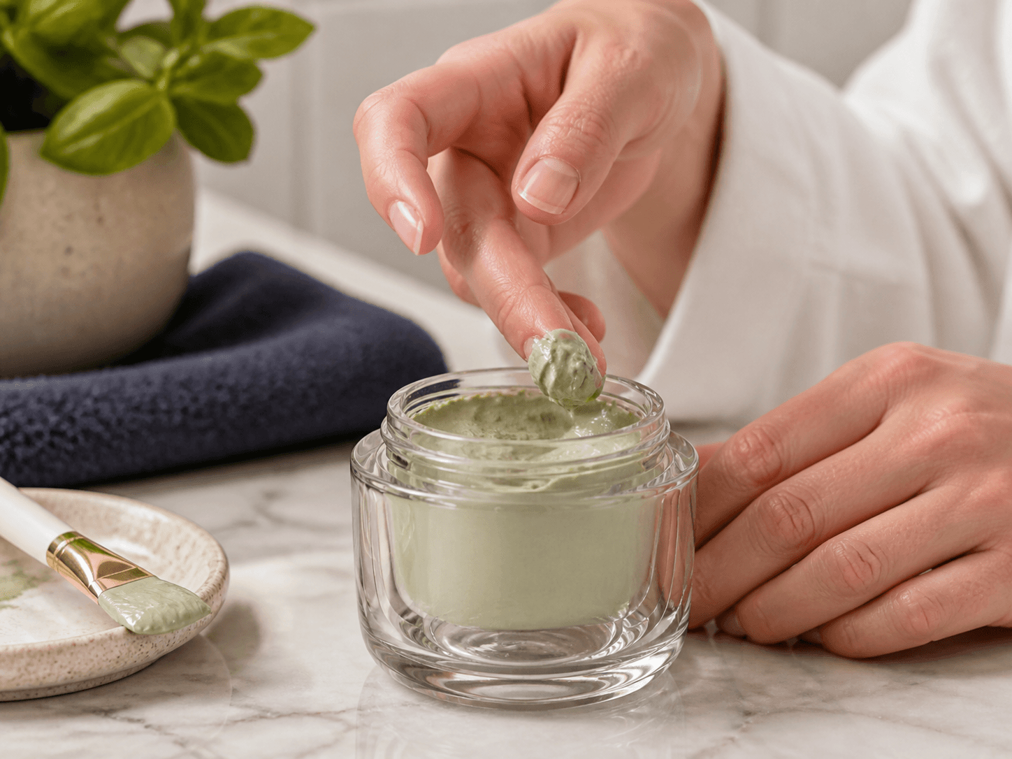 Double-wall Cream Jar used for wash-off masks & intensive treatments in a treatment masks setting