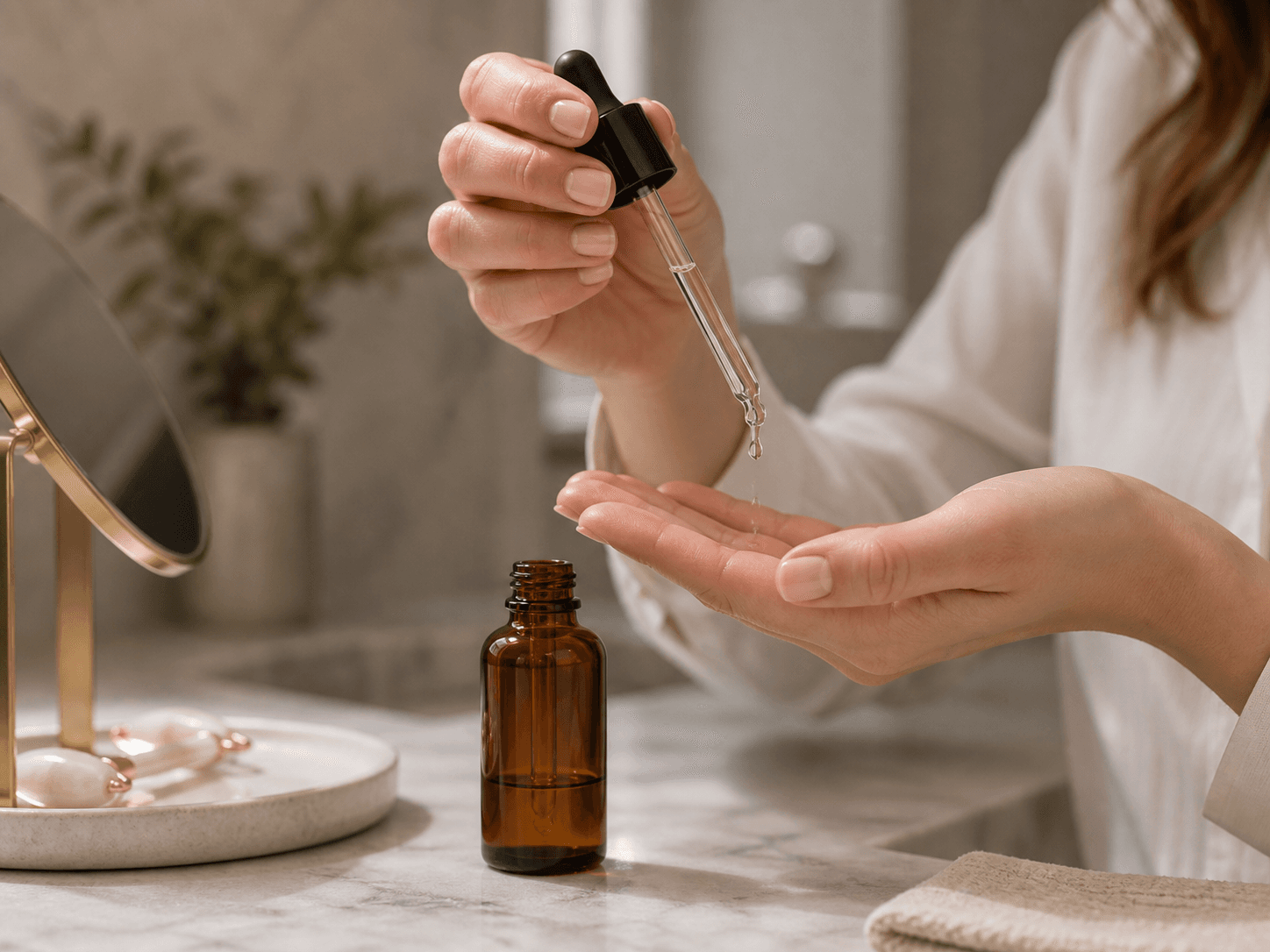 Dropper Serum Bottle used for serums & concentrated skincare in a facial treatment setting