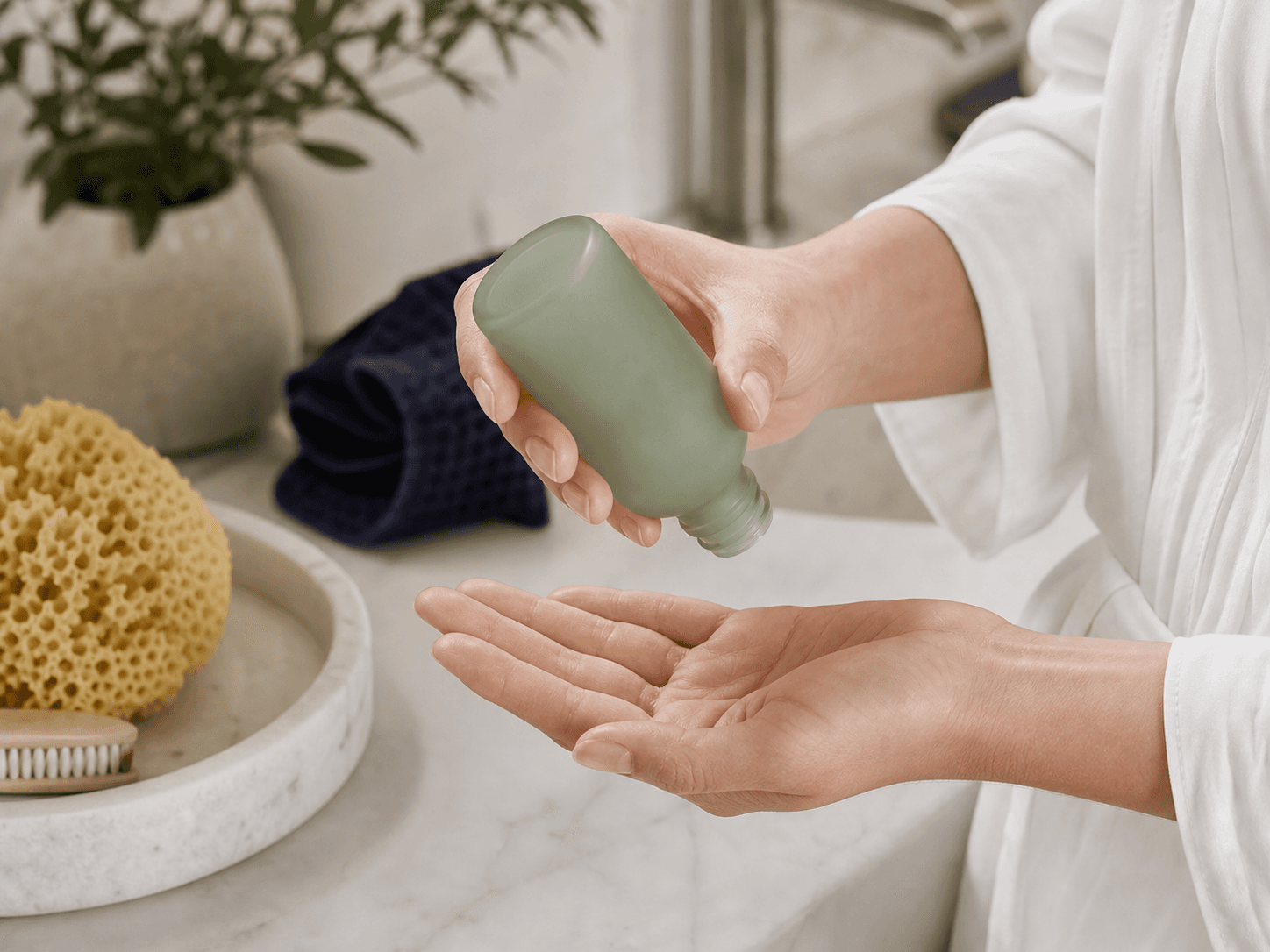 Matte Colored Glass Bottle used for products the brand prefers unseen in a fully opaque needs setting