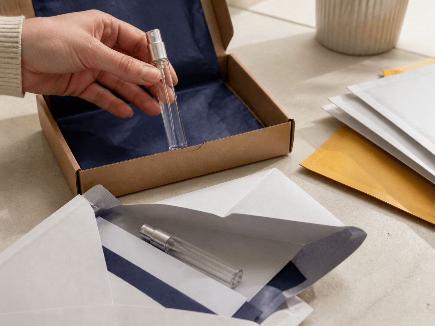 Perfume Sample Tester Vial used for subscription & mailed samples in a direct mail setting