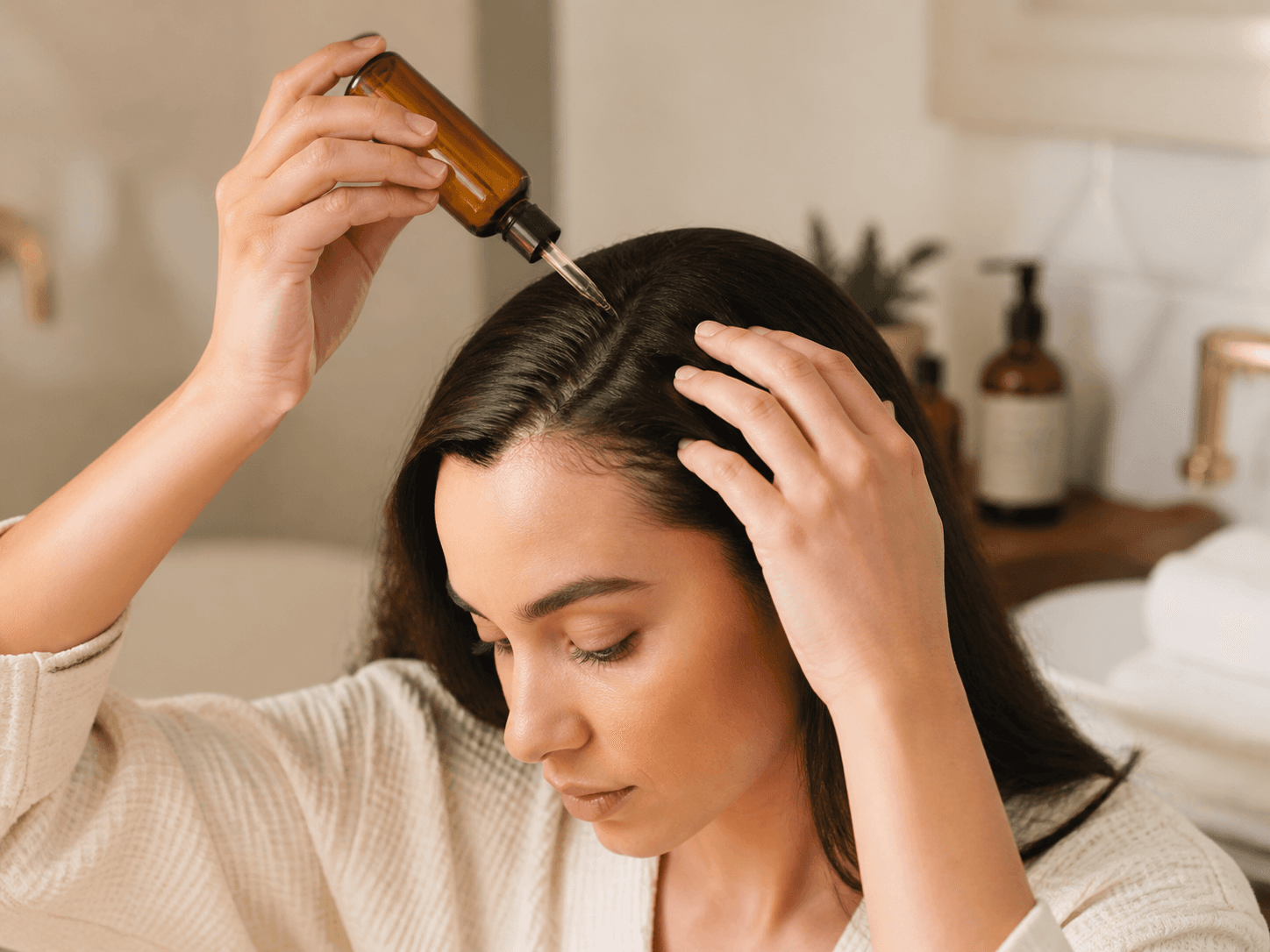 Scalp Serum Dropper Bottle used for multi-step haircare routines in a regimen sets setting