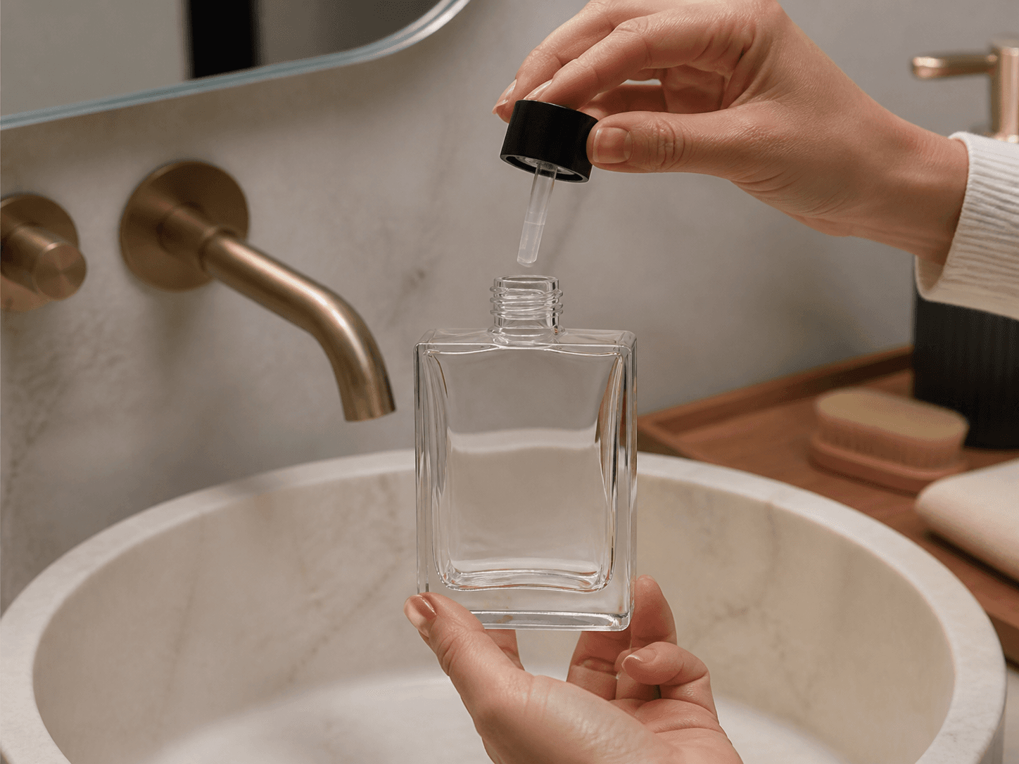 Screw-neck Perfume Bottle used for bottles a customer tops up in a refillable fragrance setting