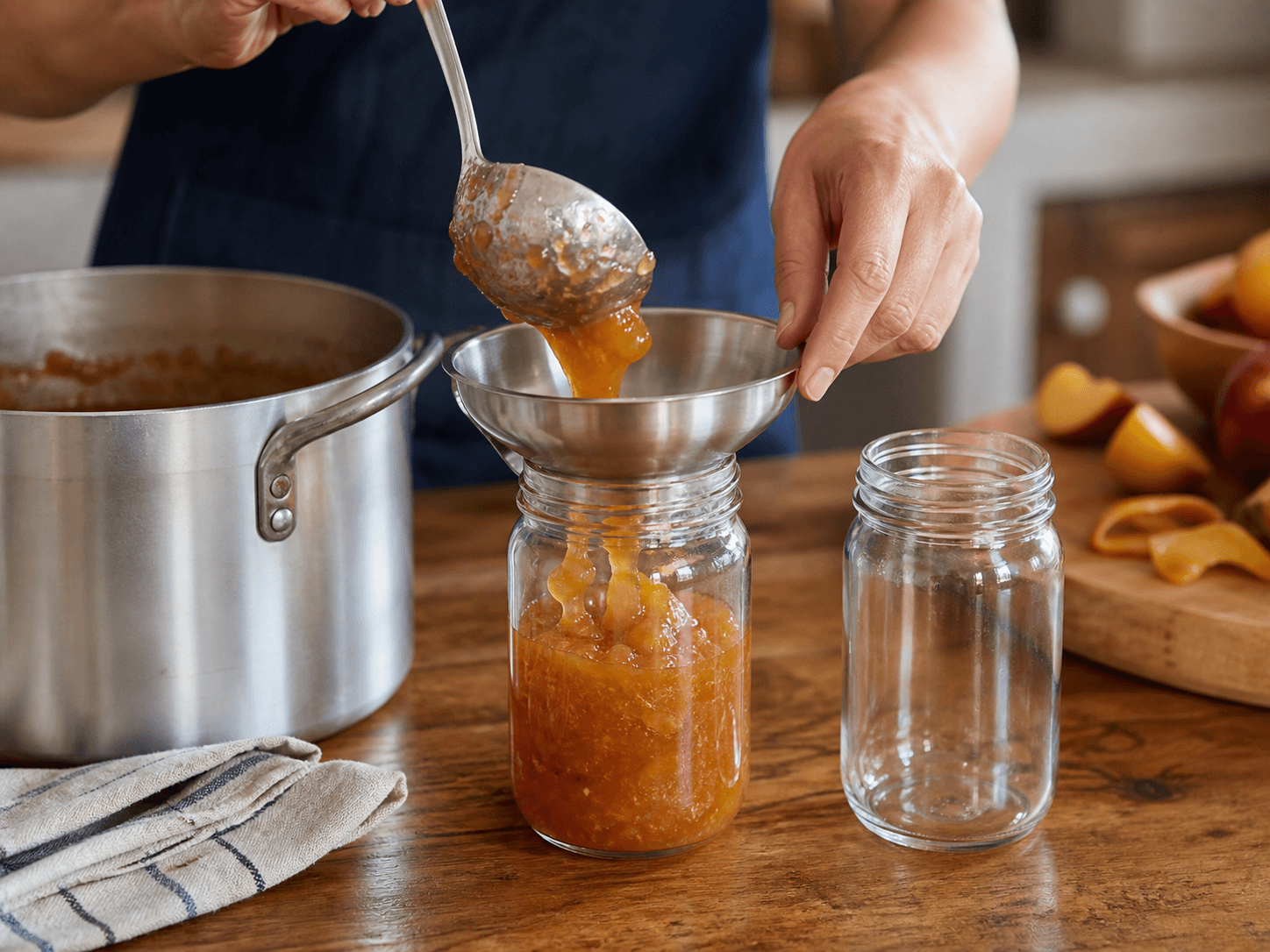 Canning Jar used for jam, jelly, fruit butter & chutney in a acid preserves setting