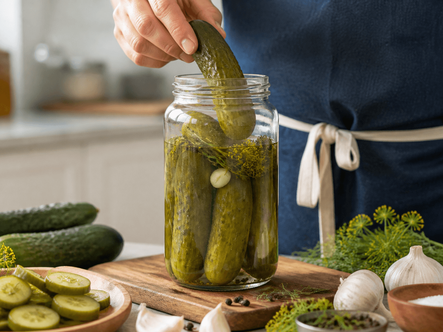 Pickle Jar used for whole cucumbers, spears & chips in a fresh-pack pickles setting
