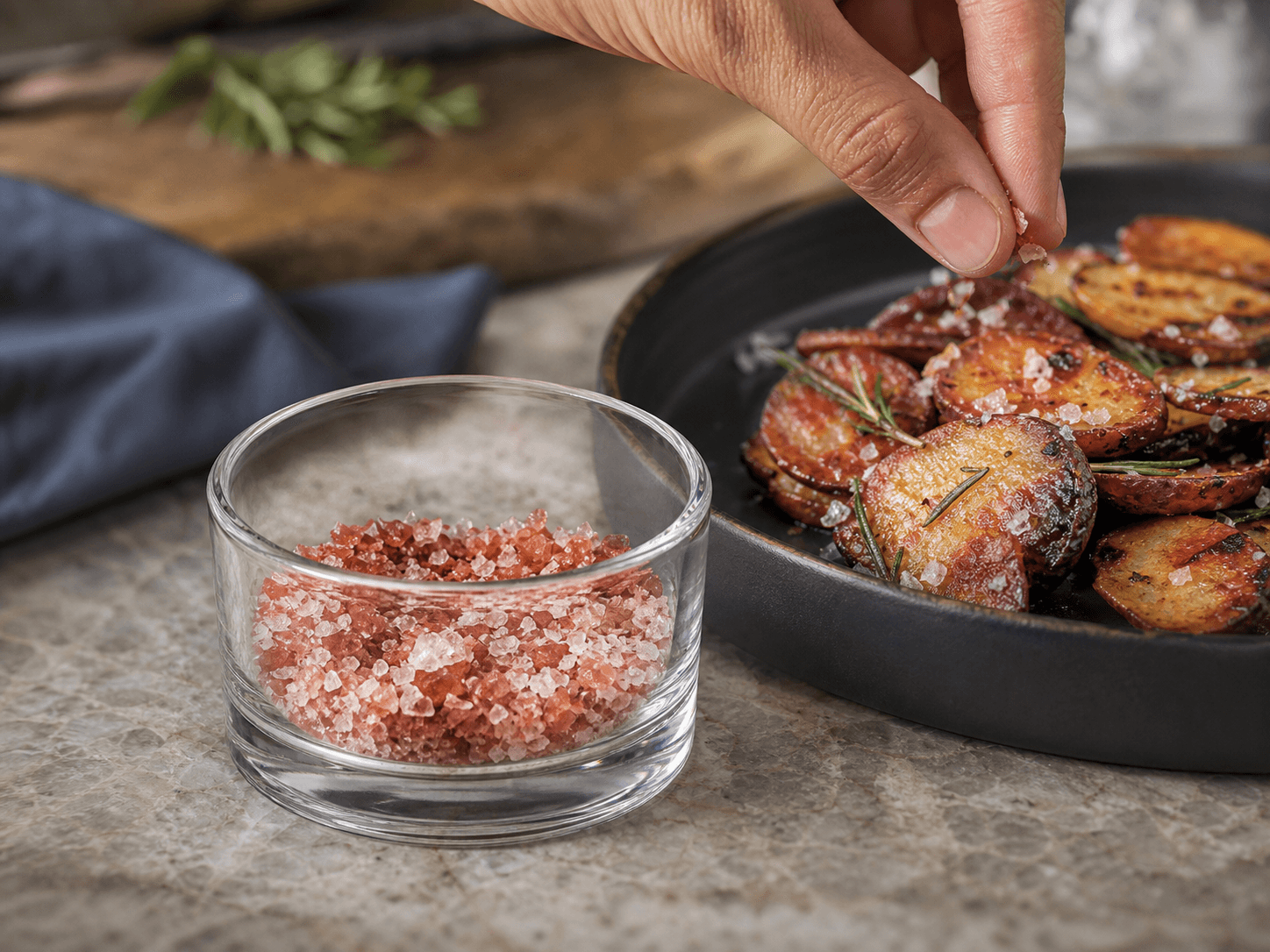 Salt Cellar used for flake salt, fleur de sel & colored crystals in a finishing salt setting