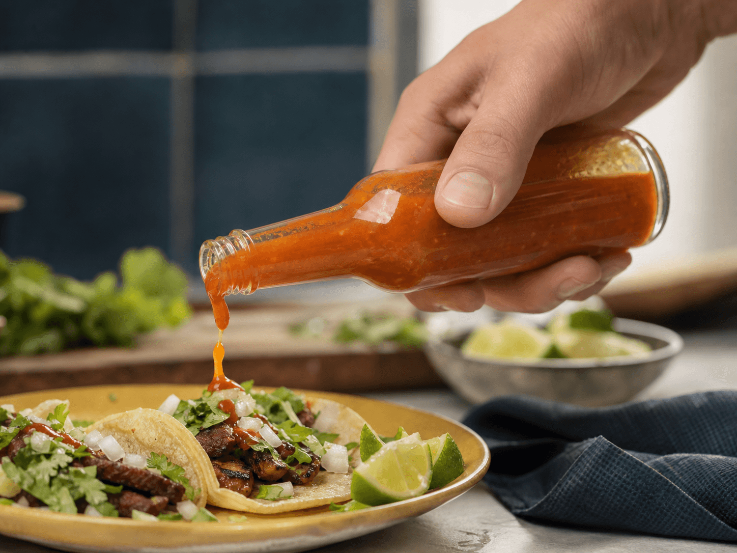 Woozy Bottle used for everyday retail hot sauce in a fermented & cooked sauce setting