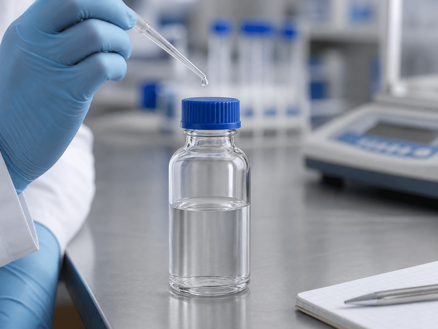 Borosilicate Pharma Bottle used for products that interact with ordinary glass in a sensitive formulations setting