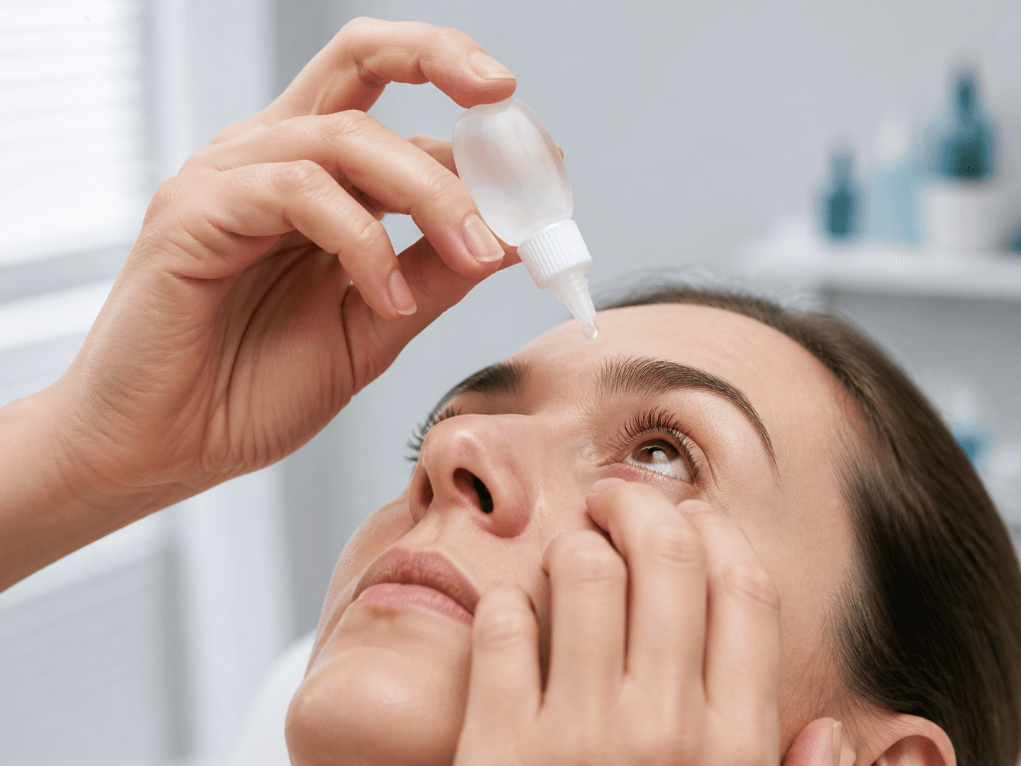 Eye Drop Bottle used for drops instilled by the patient in a self-administration setting