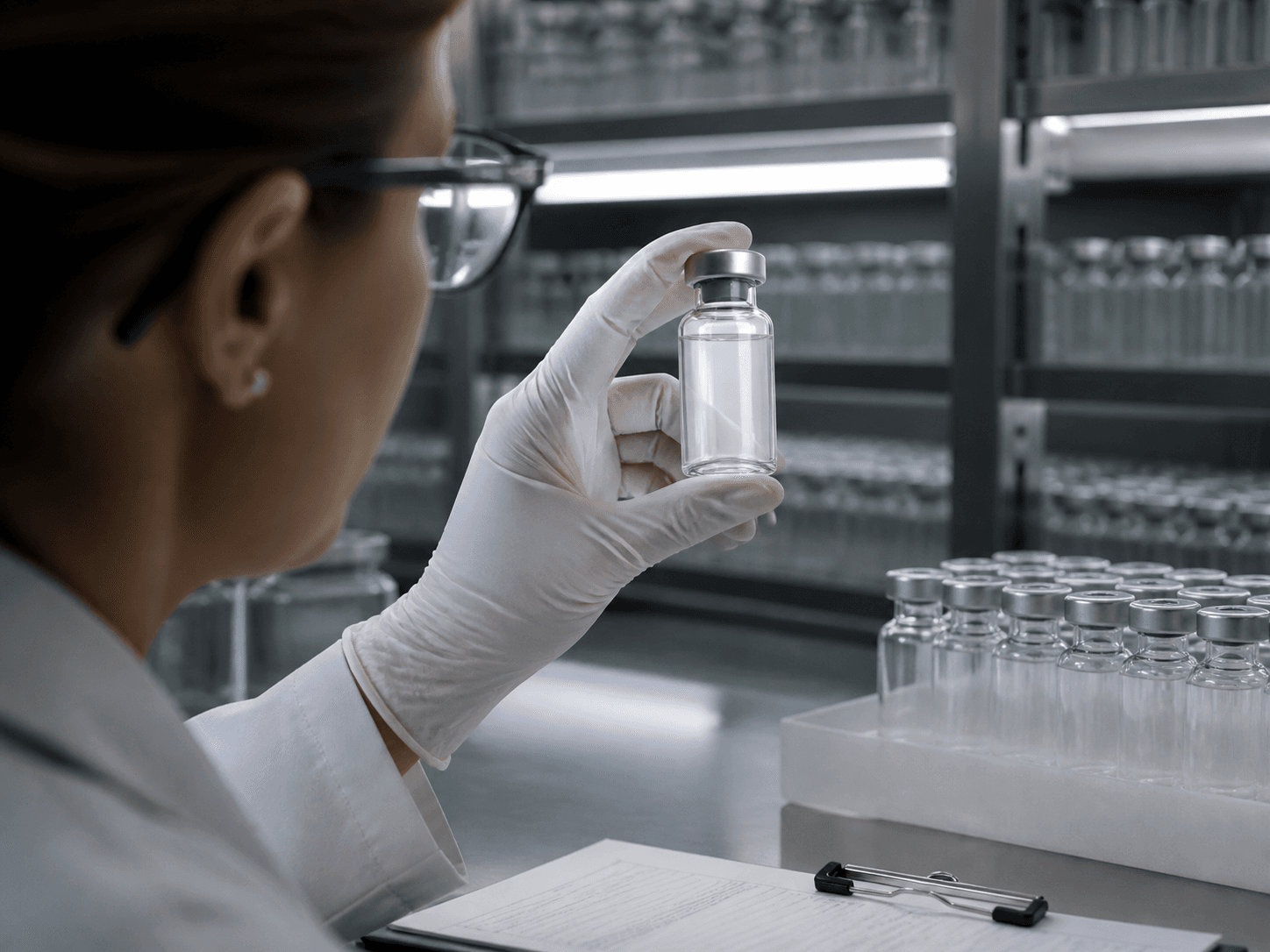 Injection Bottle used for vials pulled and inspected years later in a stability shelves setting