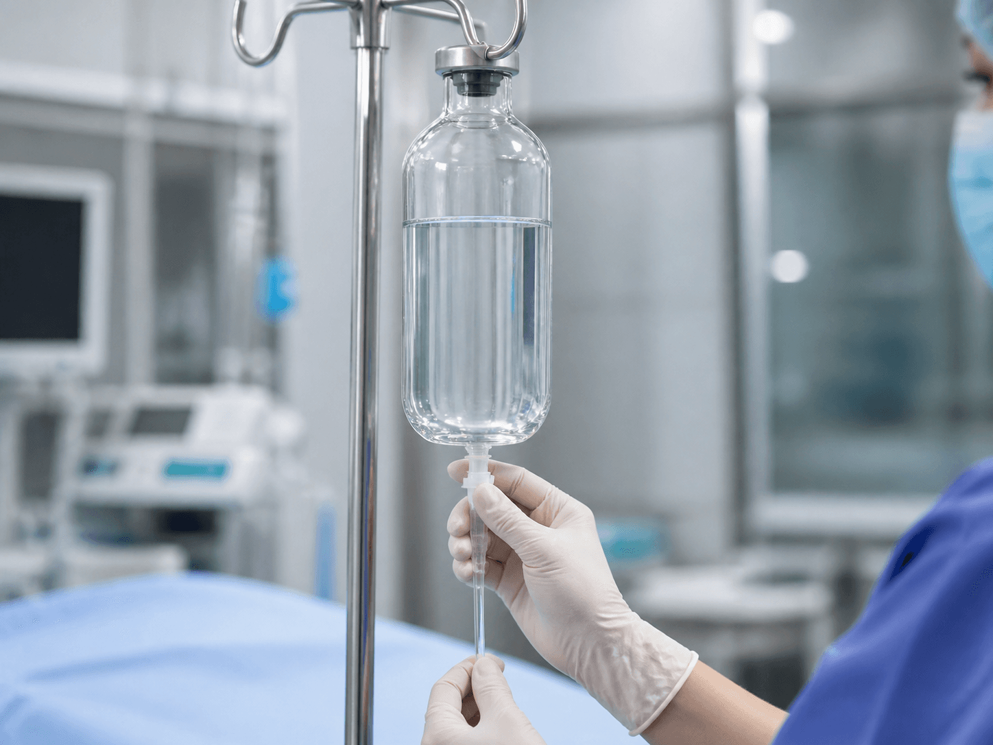 Large Volume Infusion Bottle used for glass carrying its own contents in a structural load setting