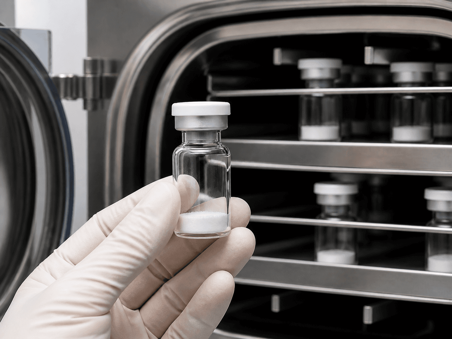 Lyophilized Powder Vial used for integrity across a vacuum cycle in a container closure setting