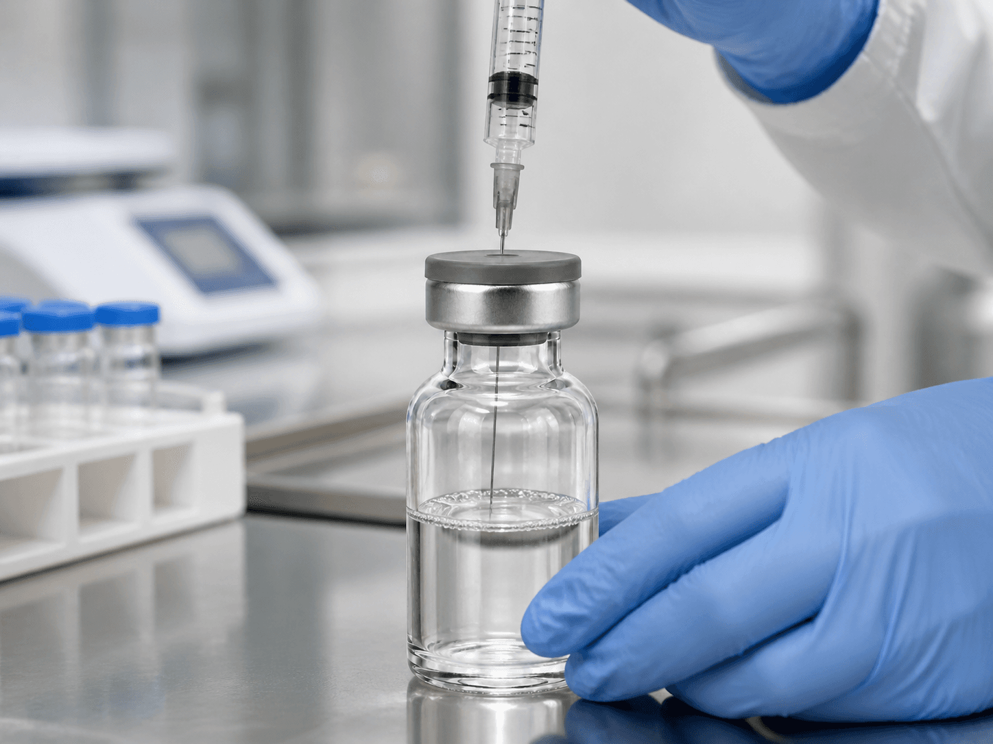 Molded Vial used for vials holding more than a few milliliters in a larger volumes setting