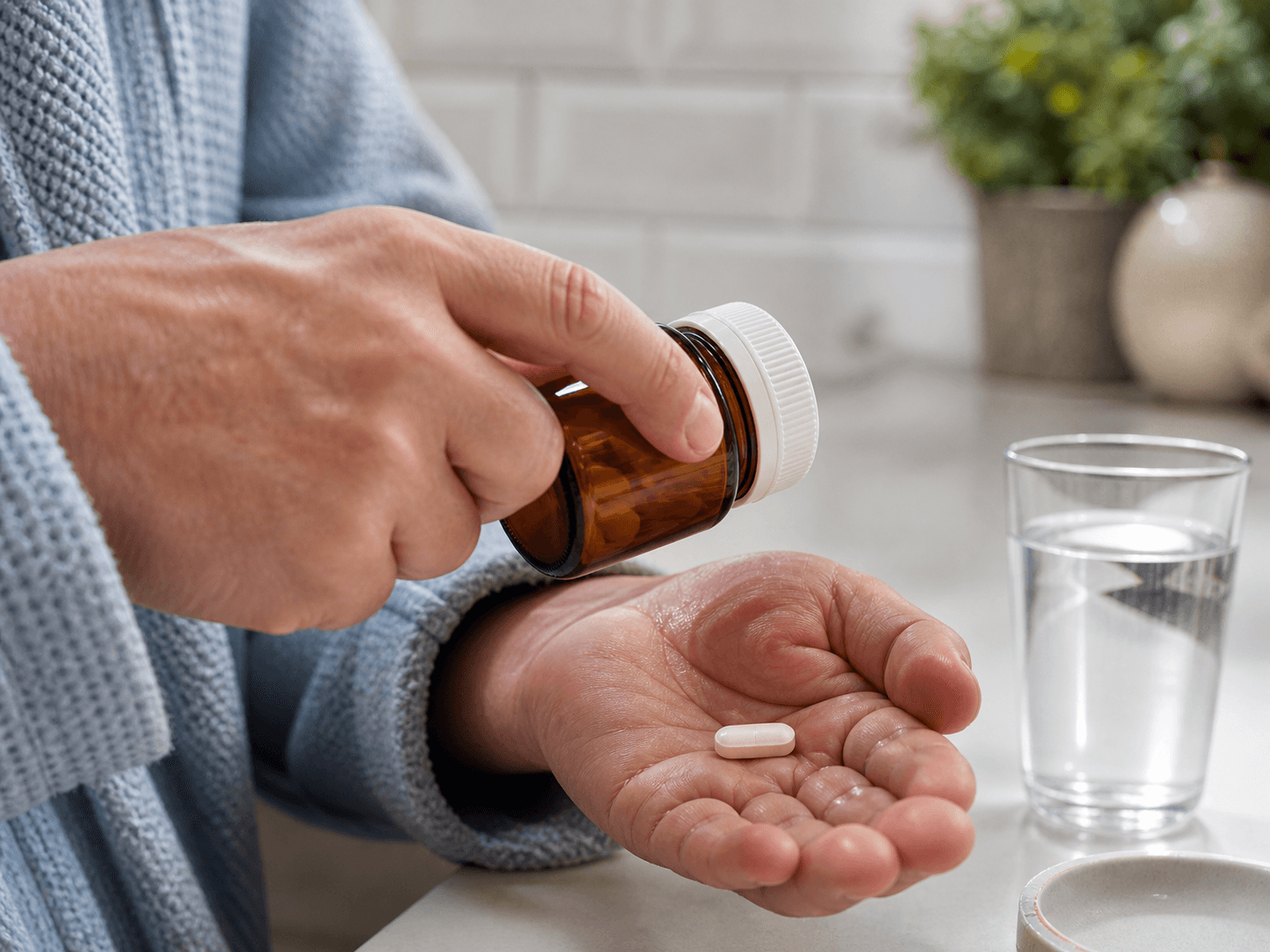 Pill / Tablet Bottle used for bottles opened every morning in a daily medication setting