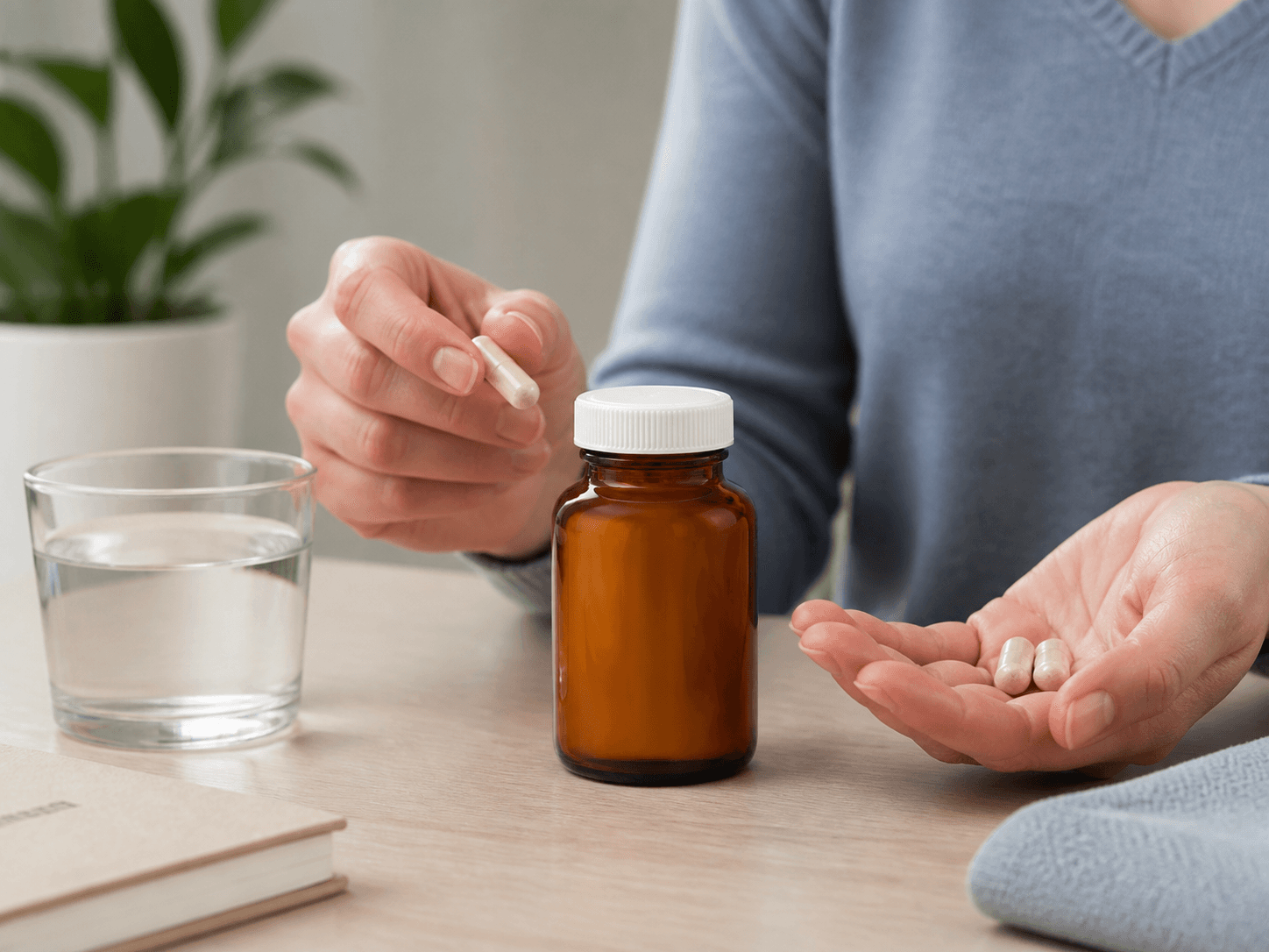 Probiotic / Enzyme Bottle used for capsules taken through a course in a daily supplements setting
