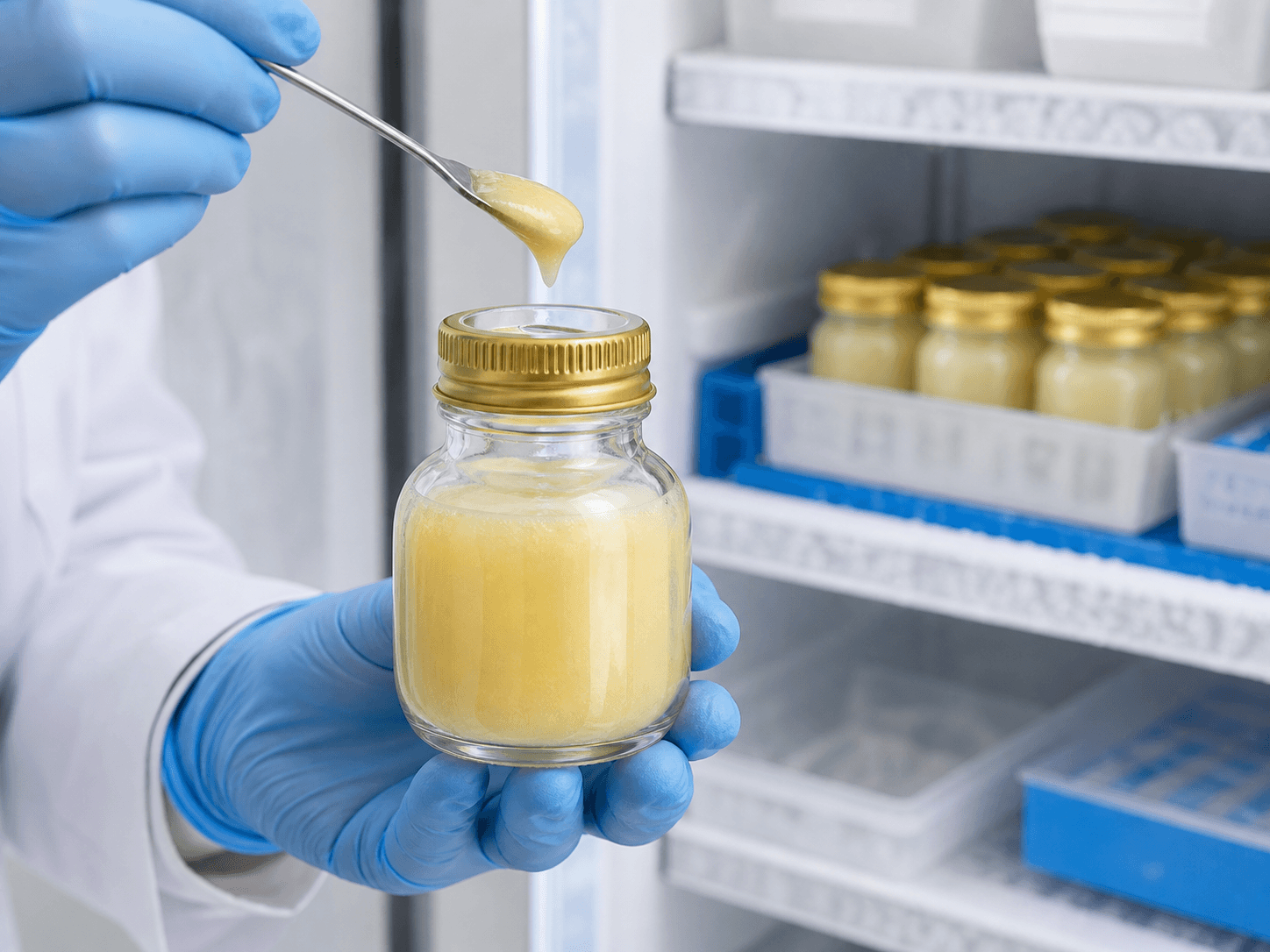 Royal Jelly Bottle used for products stored and shipped chilled in a cold chain setting