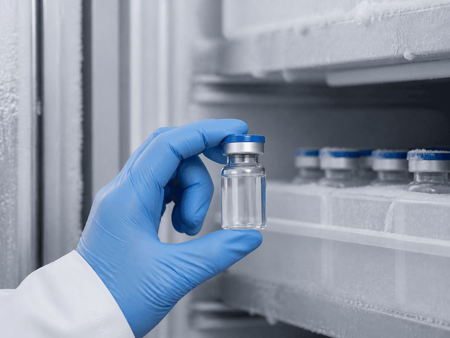 Vaccine Vial used for vials held and shipped refrigerated or frozen in a cold-chain storage setting
