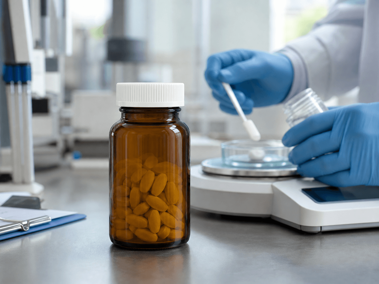 Vitamin Bottle used for protecting actives across shelf life in a potency over time setting