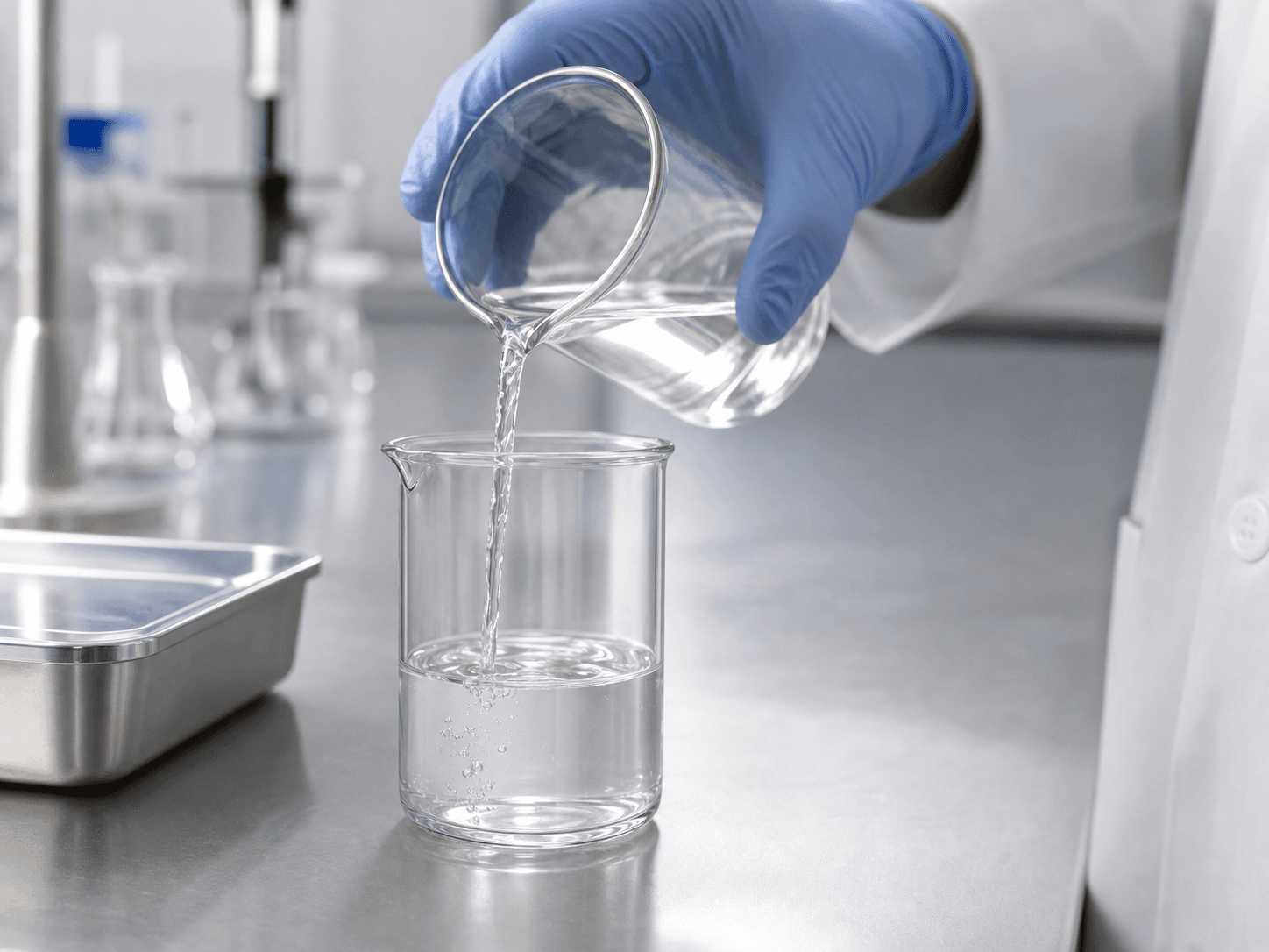 Beaker used for the lip that transfers without dripping in a pouring setting