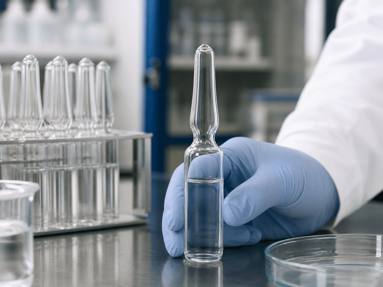 Chemical Ampoule used for materials that must not change before use in a reference standards setting