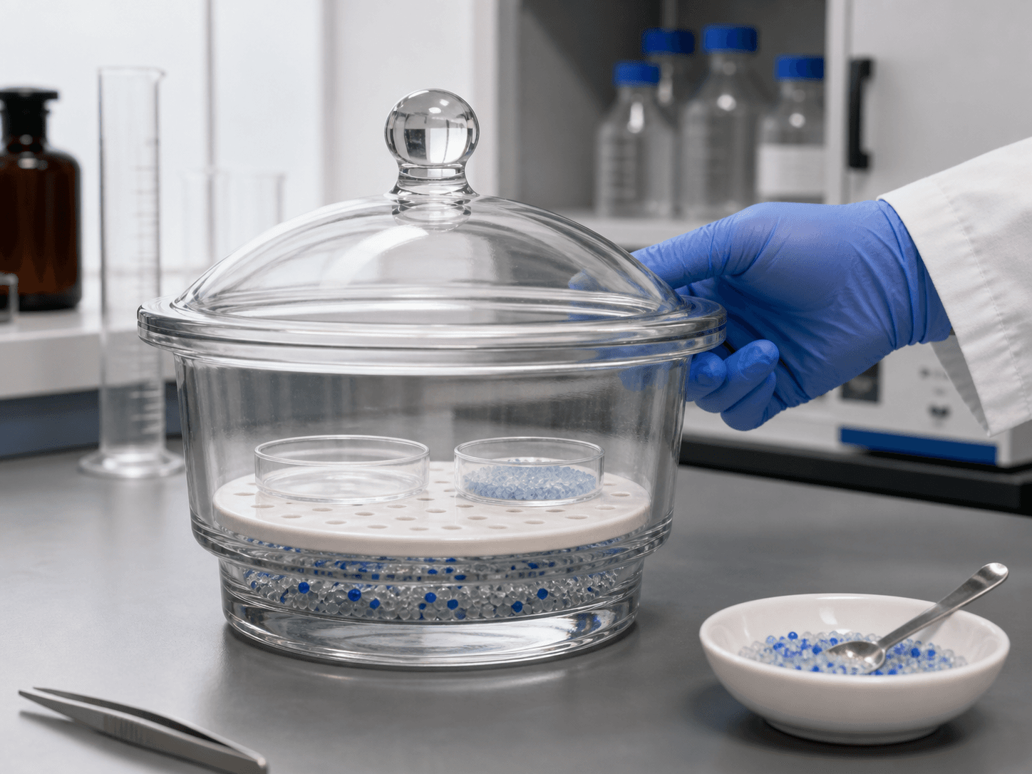Desiccator used for a drying agent that becomes exhausted in a desiccant management setting