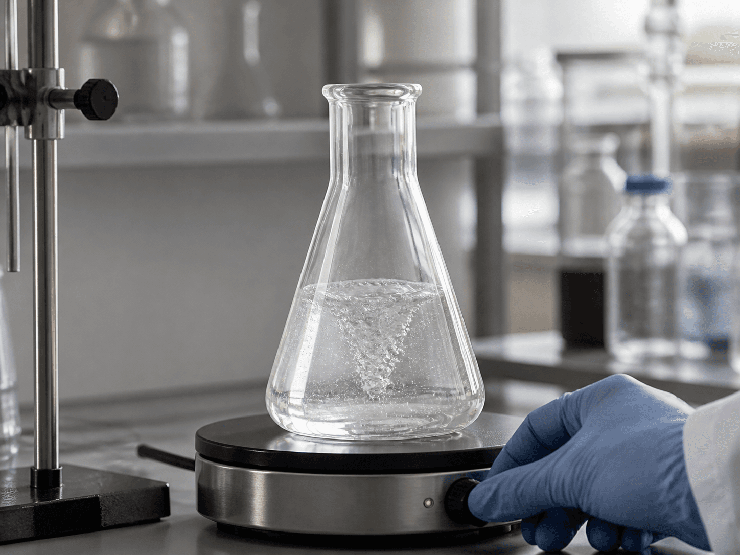 Erlenmeyer Flask used for direct heat under a broad base in a heating setting
