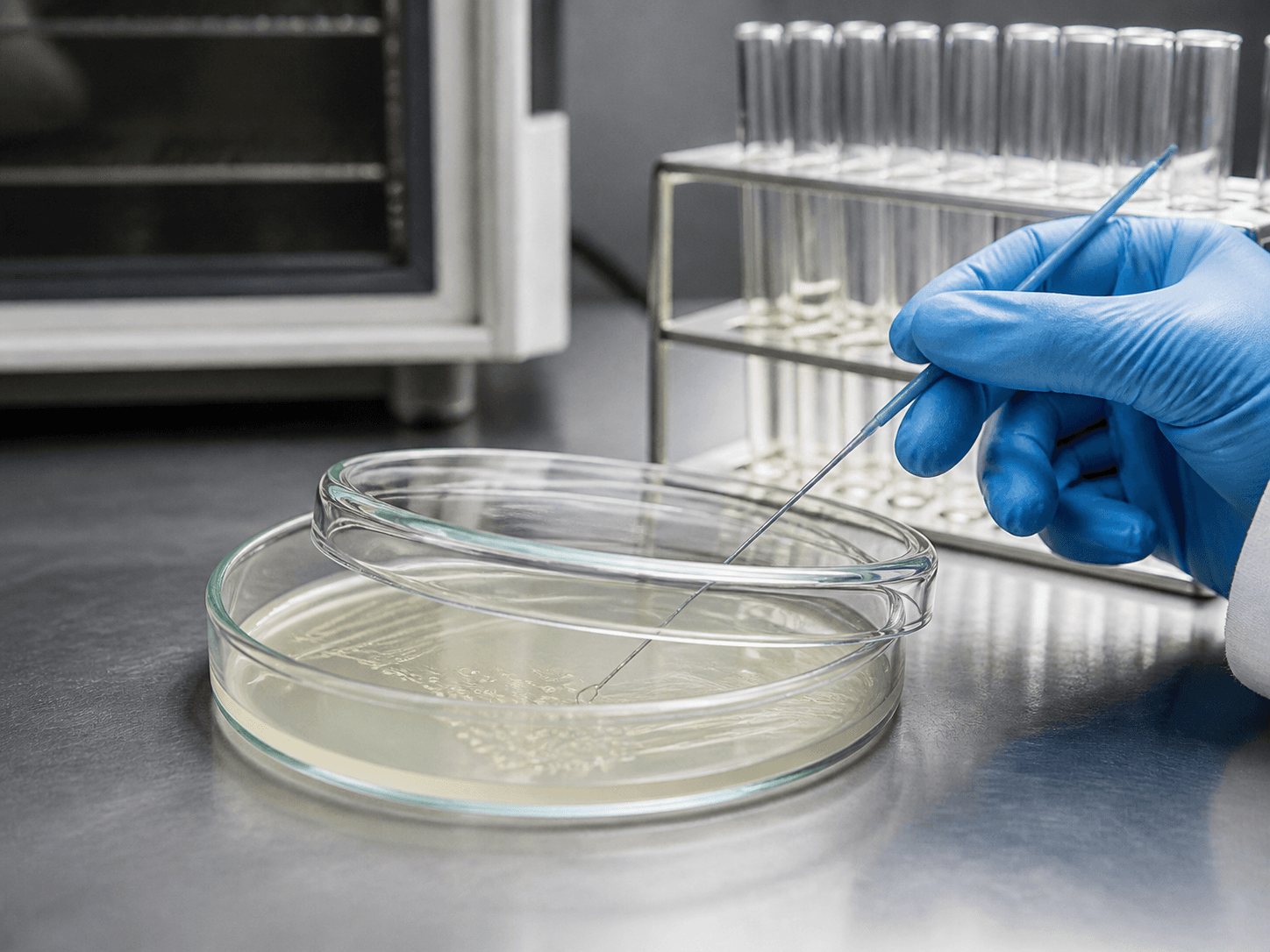 Petri Dish used for media poured, inoculated and incubated in a culture work setting