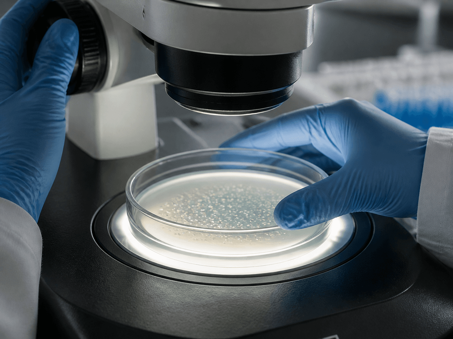 Petri Dish used for reading a plate through the glass in a observation setting