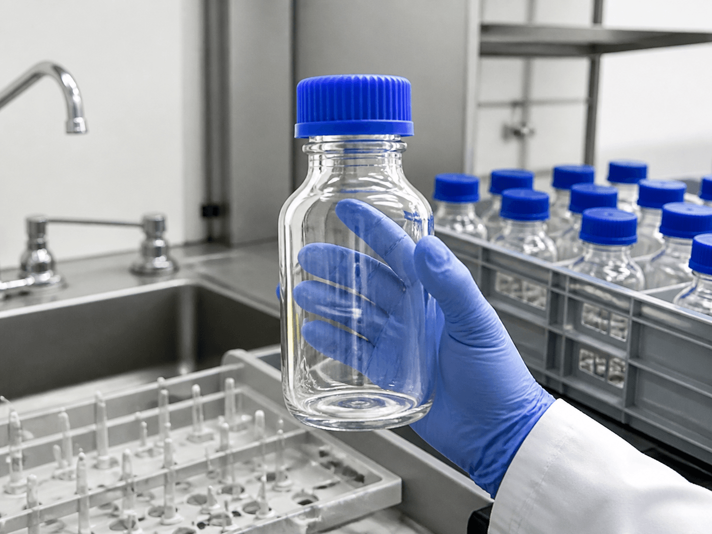 Reagent Storage Bottle used for a bottle that will hold something else next month in a prep rooms setting