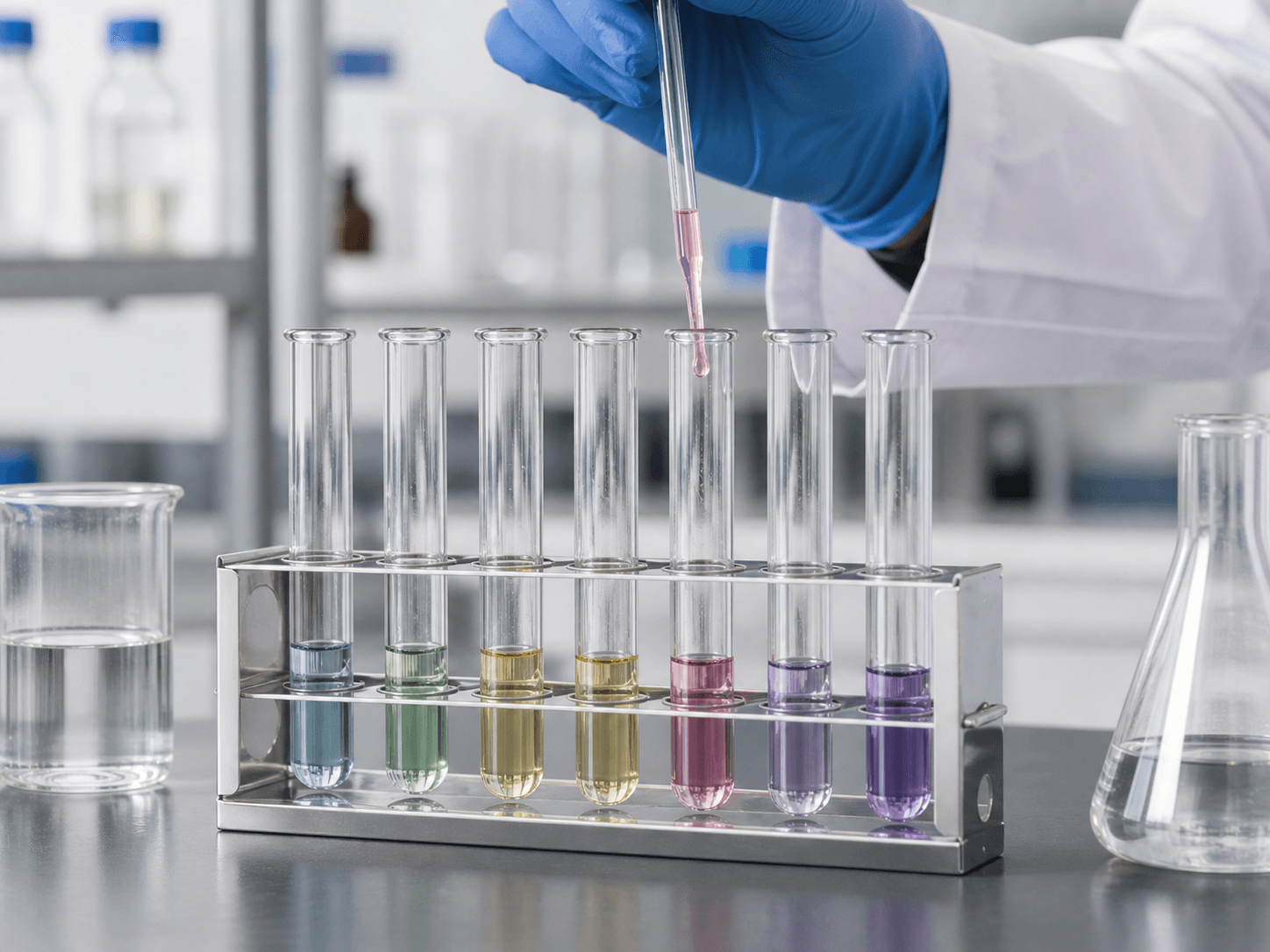 Test Tube used for small-scale tests run in racks in a routine reactions setting