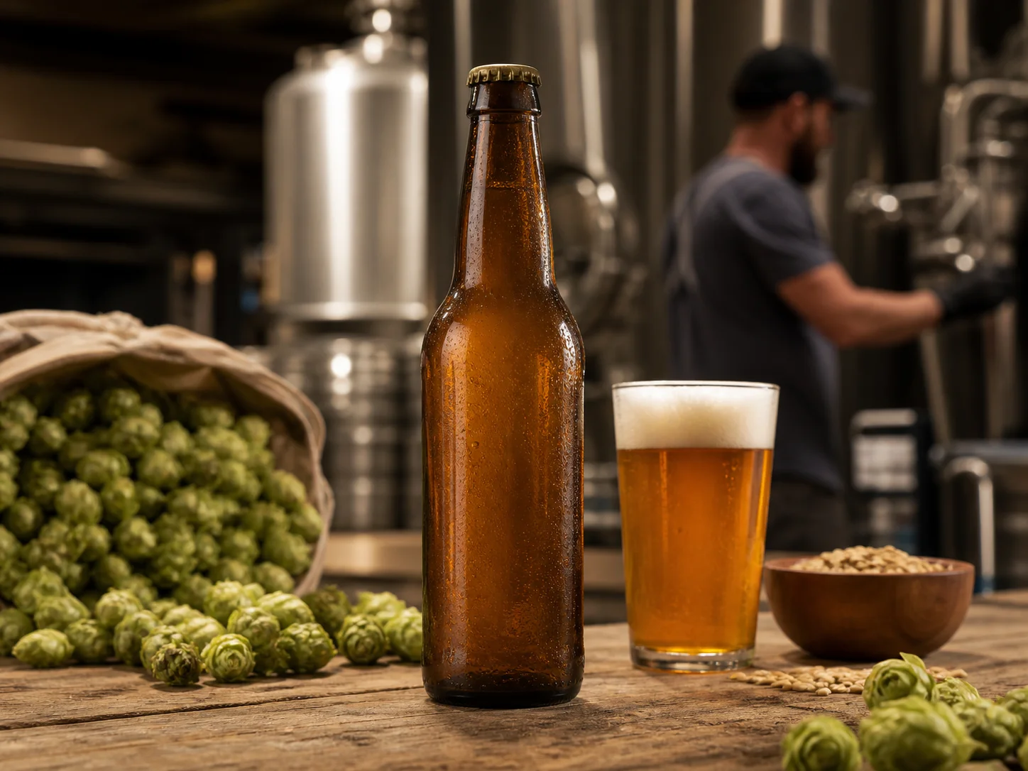 Bouteille ambrée pour bière artisanale utilisée pour des IPA et des bières fortement houblonnées, dans un contexte de styles dominés par le houblon