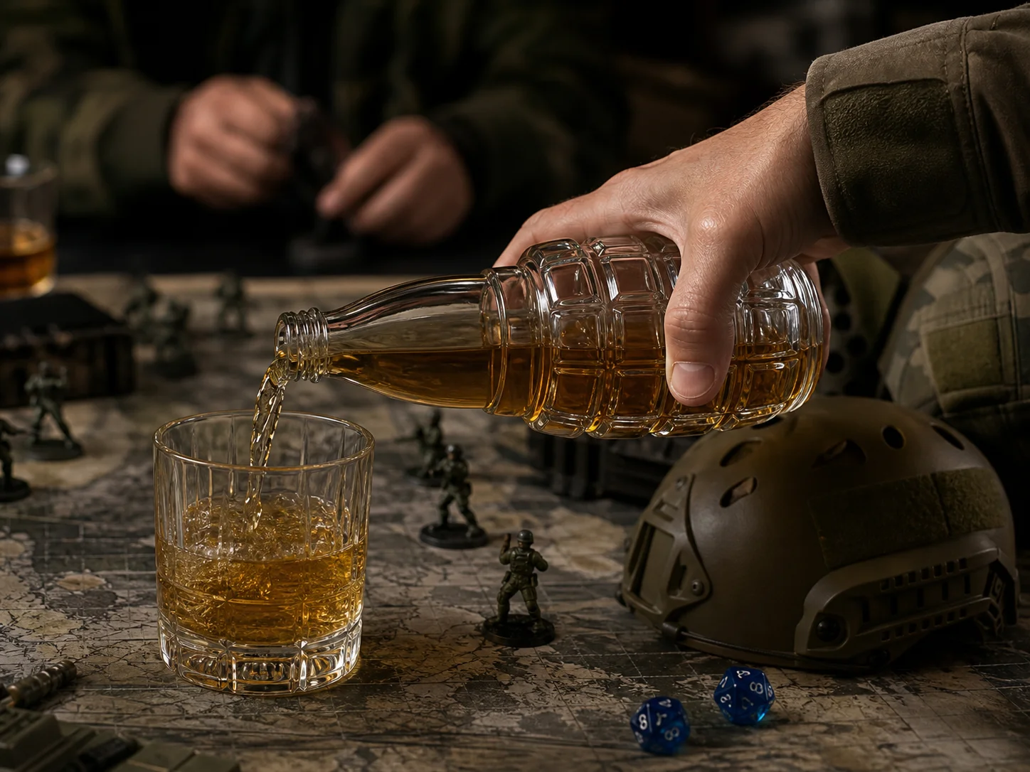 Bouteille fantaisie en forme de munition pour une édition militaire, gaming ou sous licence