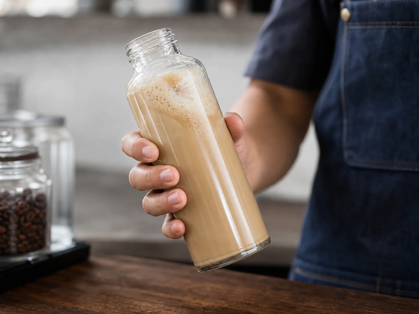 Bouteille de café au lait ou de boisson prête à boire crémeuse
