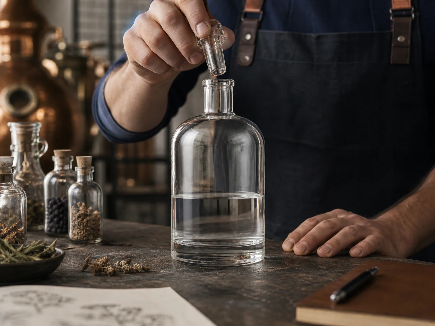 Bouteille de gin utilisée par une distillerie pour lancer une édition limitée