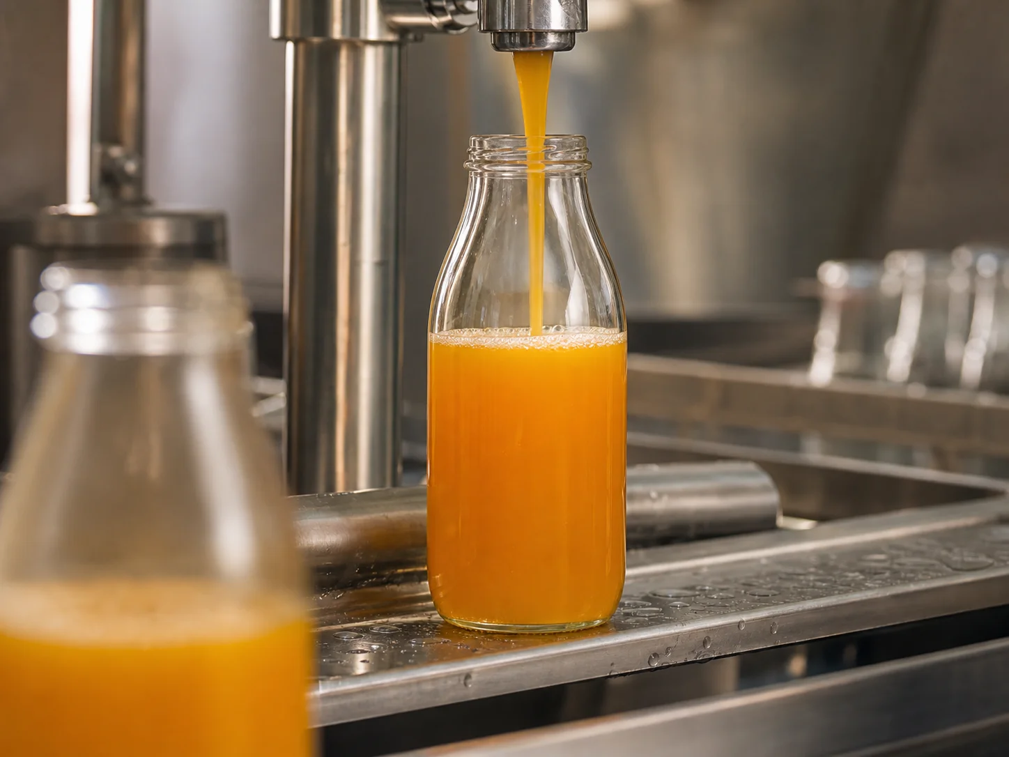 Bouteille pour jus pasteurisés ou conservés au froid dans un contexte de traitement