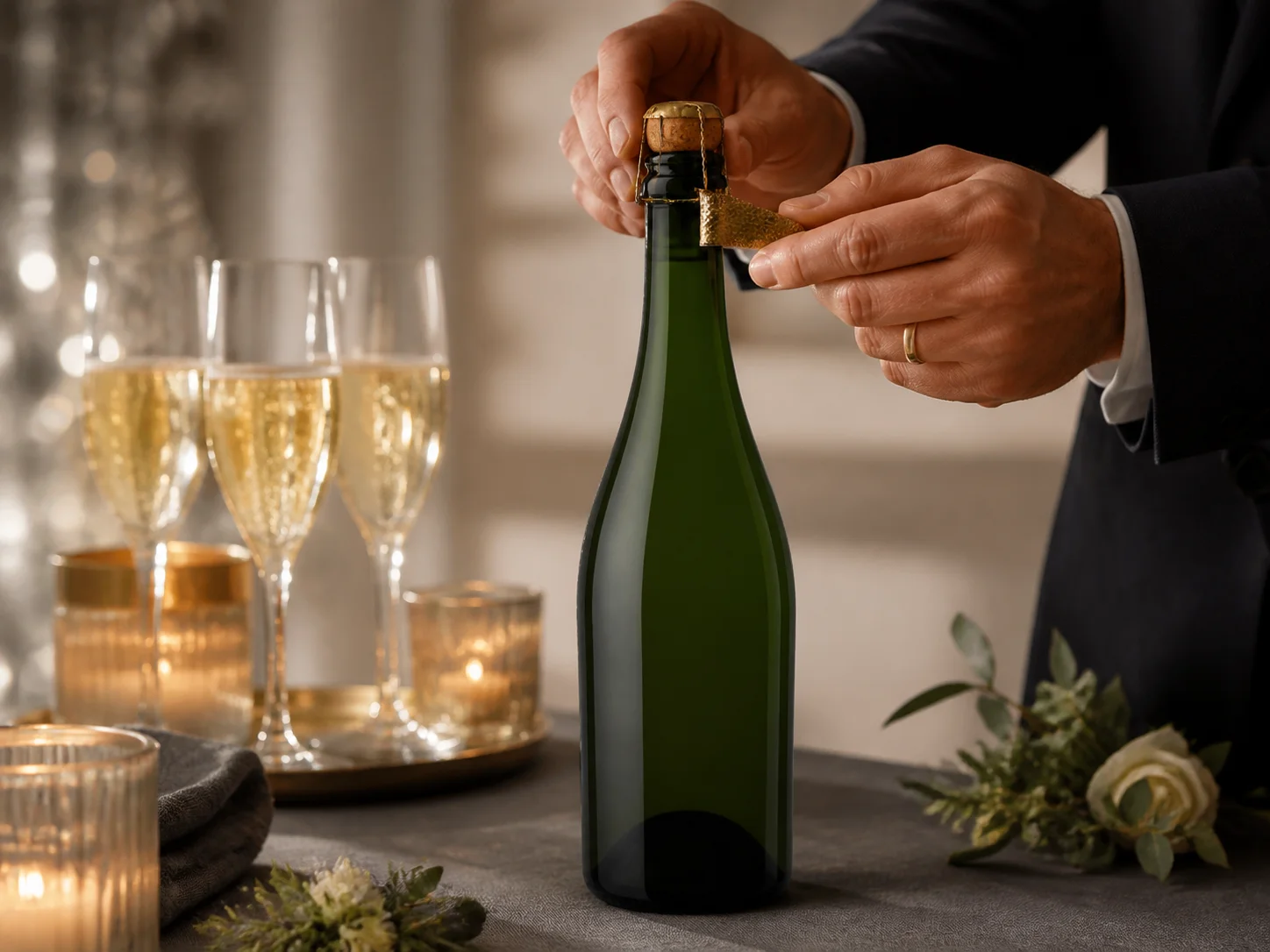 Illustration d’utilisation de Bouteille de vin effervescent