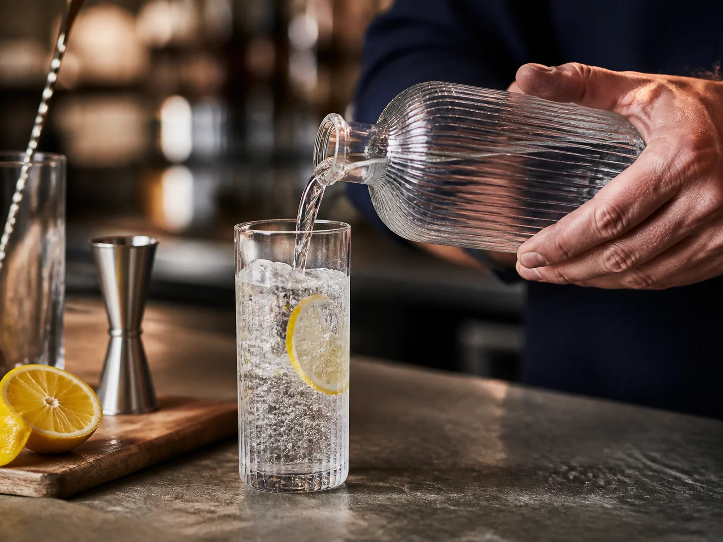 Illustration d’utilisation de Bouteille à reliefs verticaux