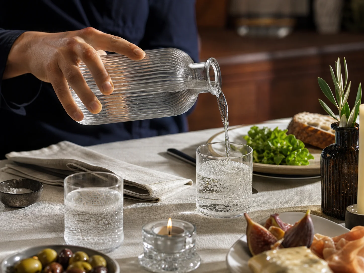 Illustration d’utilisation de Bouteille à reliefs verticaux