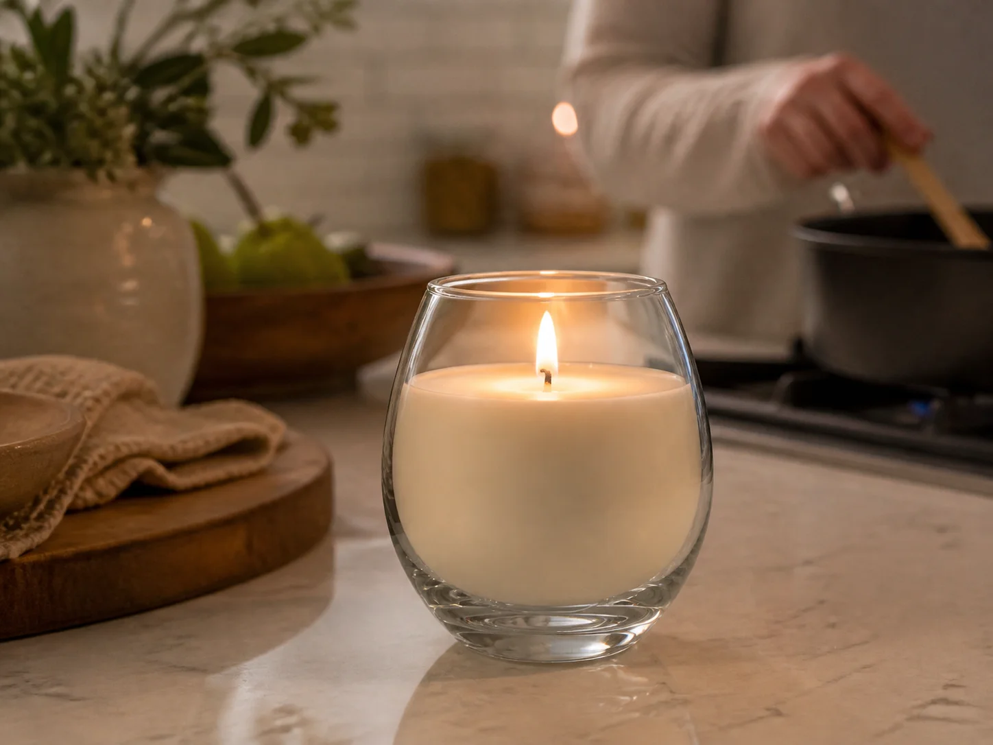 Récipient à bougie en forme d’œuf pour une bougie allumée une heure à la fois, lors de courtes combustions en soirée
