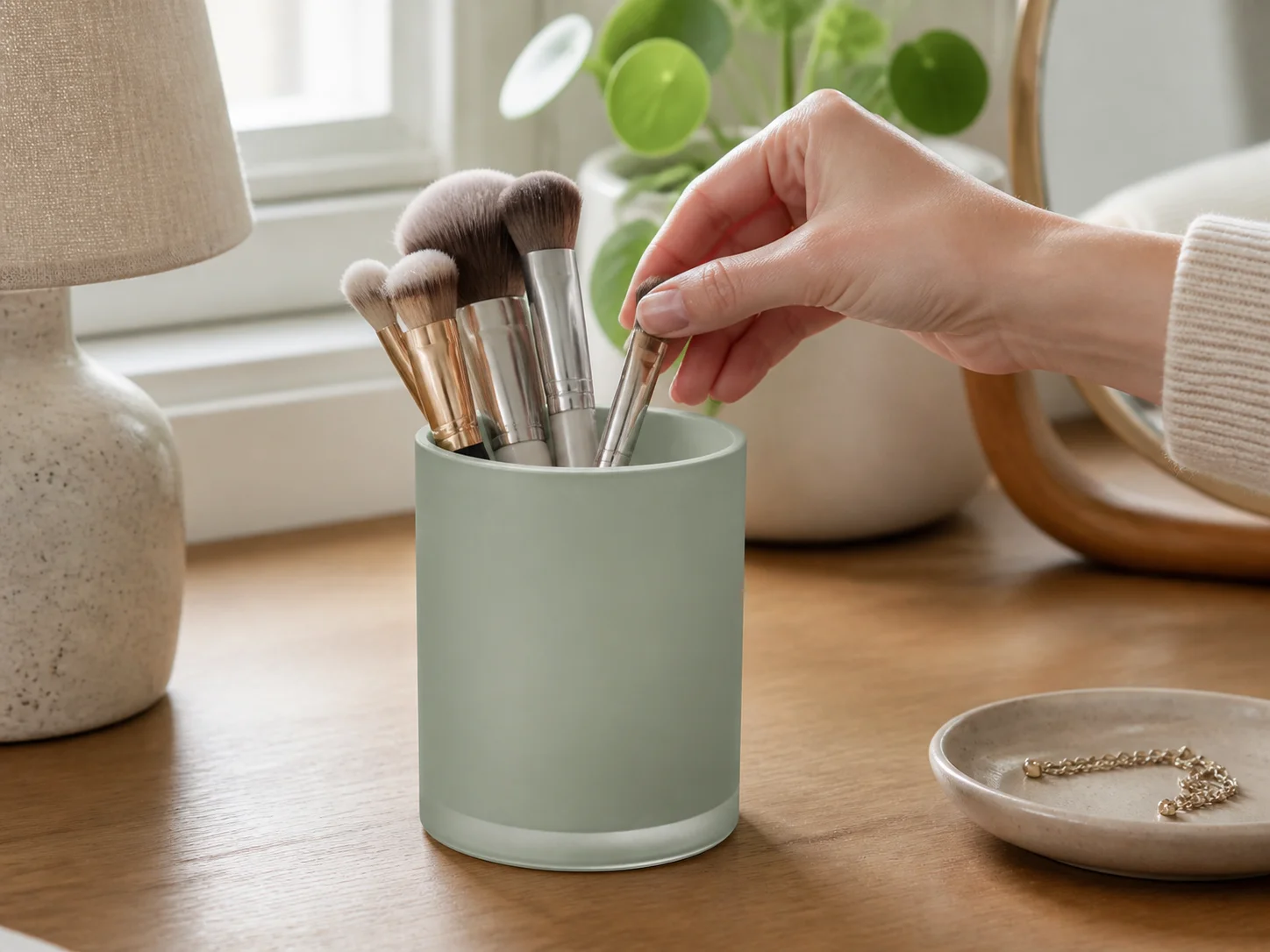 Matte Colored Candle Jar used for the jar kept after the wax is gone in a desks and windowsills setting