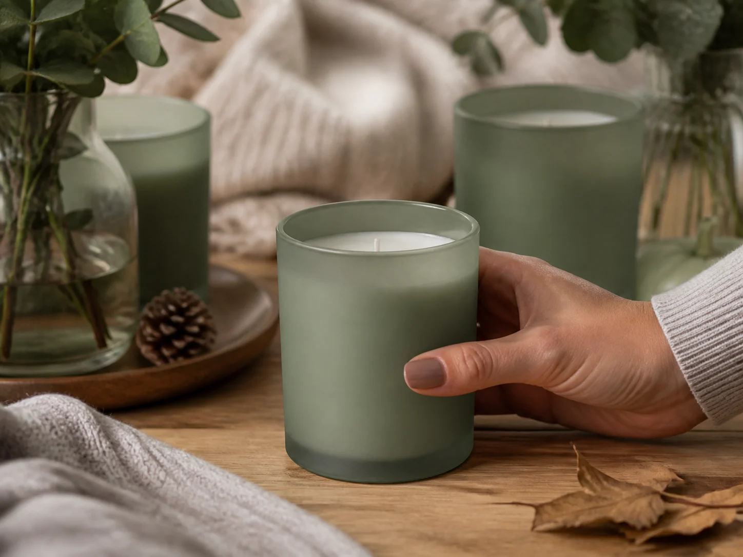 Matte Colored Candle Jar used for seasonal palettes across a fragrance line in a range color setting