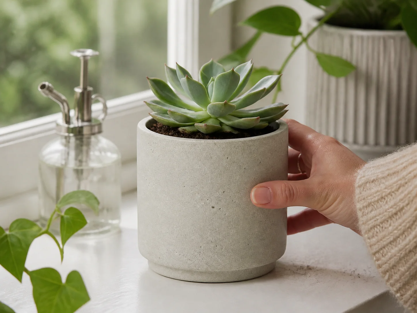 Illustration d’utilisation de Vase effet pierre / béton