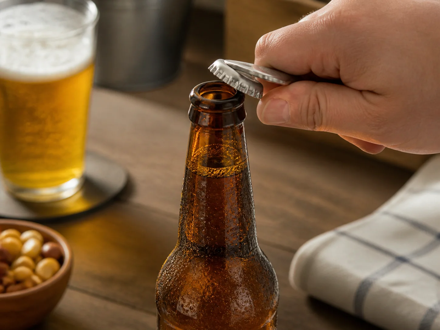 Capsule couronne pour bouteilles ouvertes puis entièrement consommées, dans un contexte de bière et boissons gazeuses