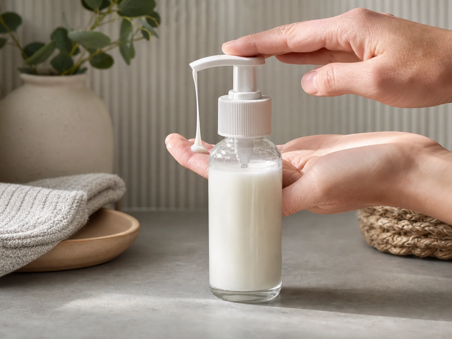 Illustration d’utilisation de Pompe lotion
