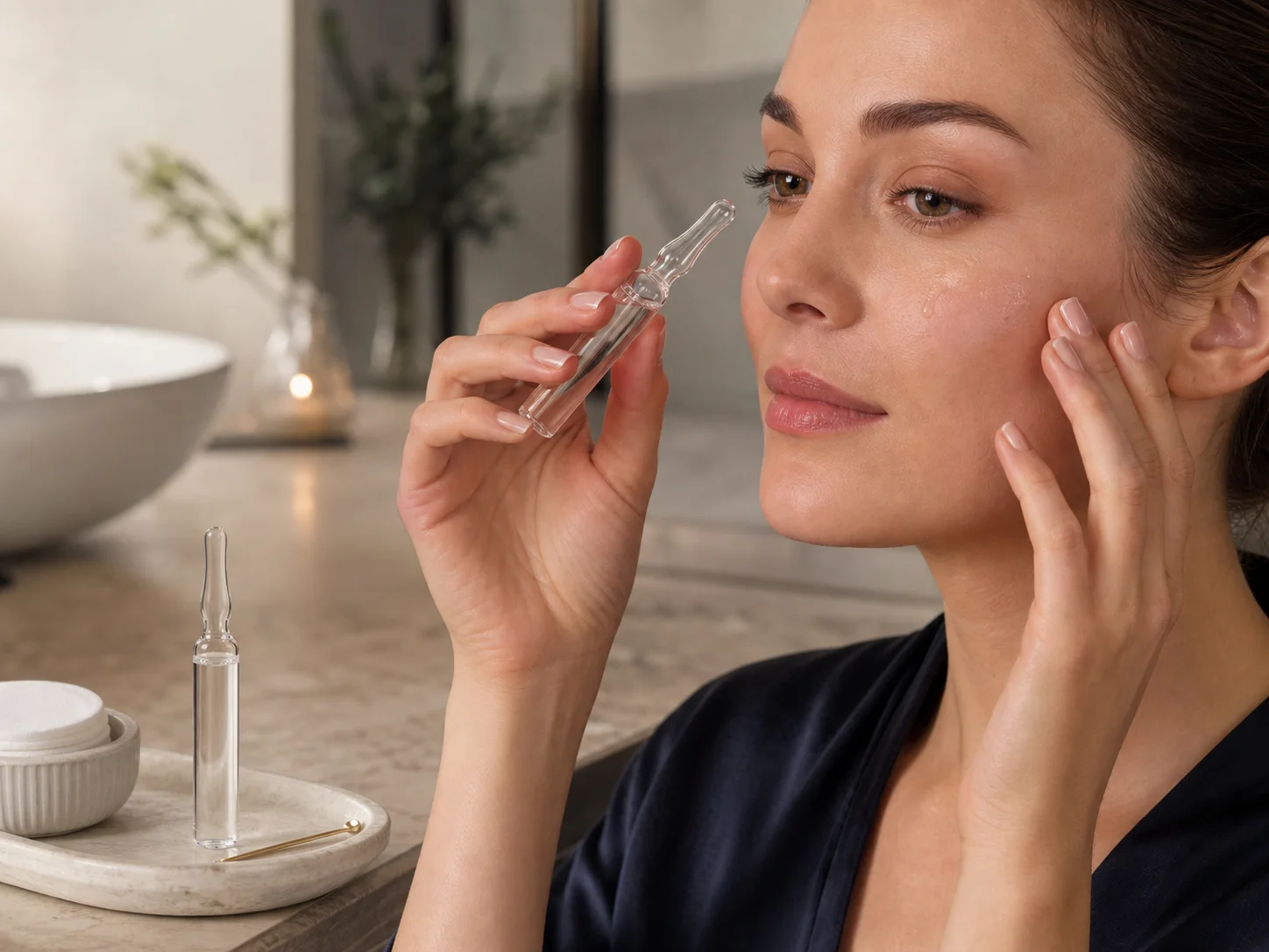 Ampoule cosmétique utilisée pour des cures de soins intensifs à dose unique