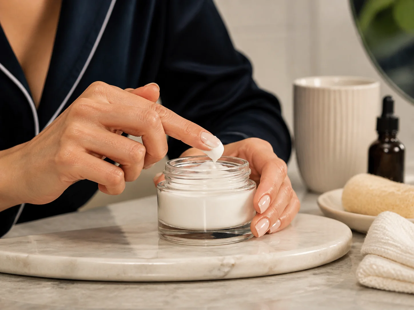 Pot de crème pour crèmes de nuit et émulsions épaisses, dans la catégorie des soins hydratants riches
