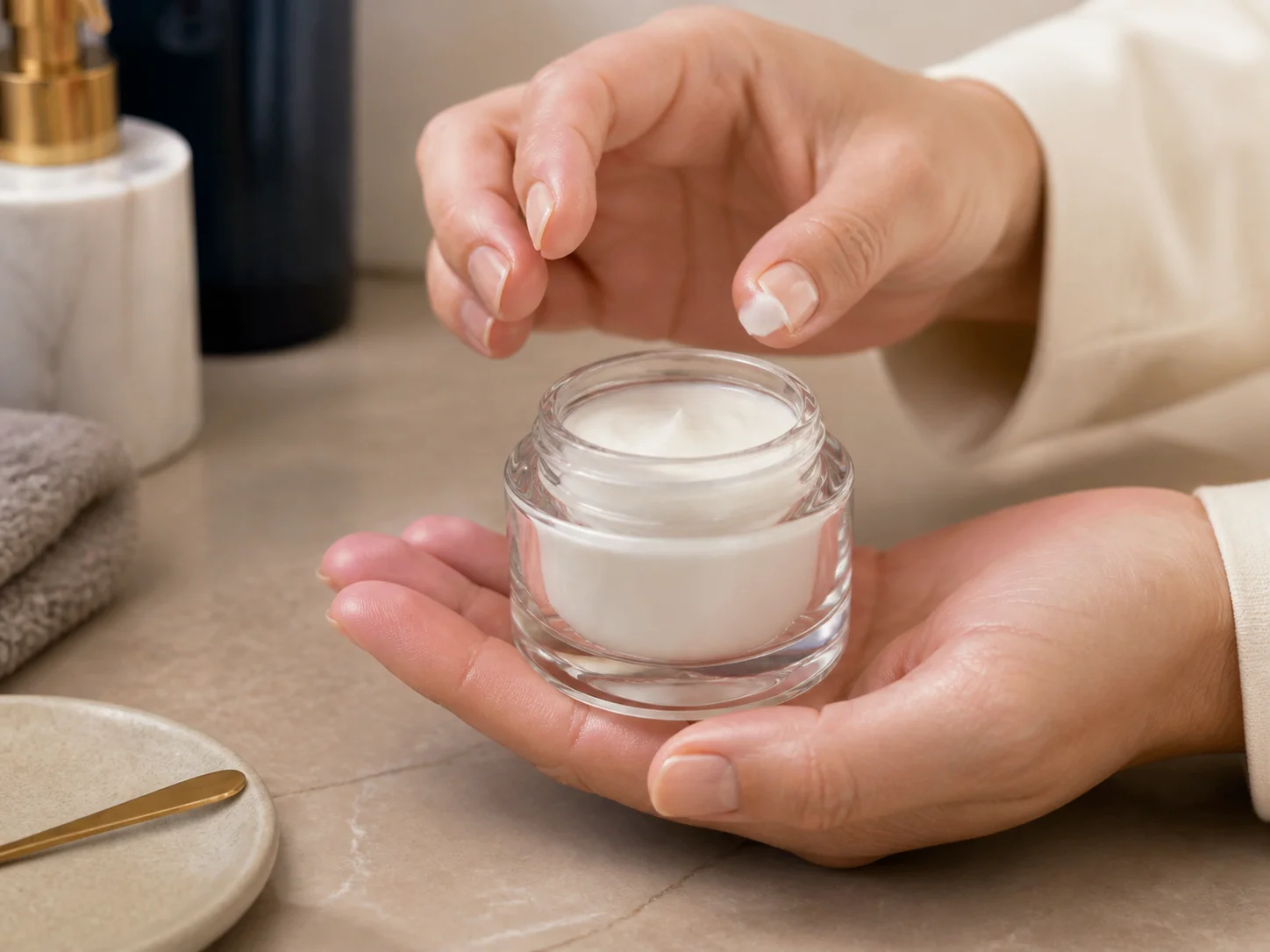 Pot de crème à double paroi pour hydratants haut de gamme et crèmes de nuit