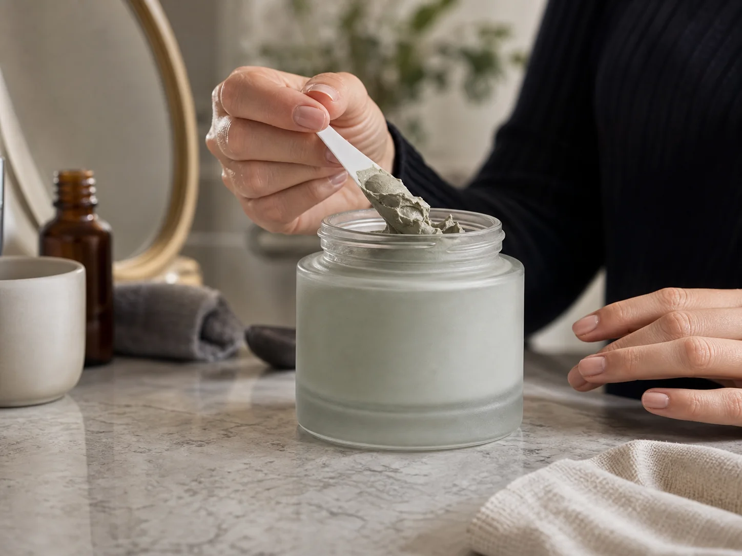 Illustration d’utilisation de Pot de masque